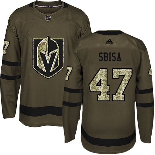 Adidas Golden Knights #47 Luca Sbisa Green Salute to Service Stitched NHL Jersey - Click Image to Close